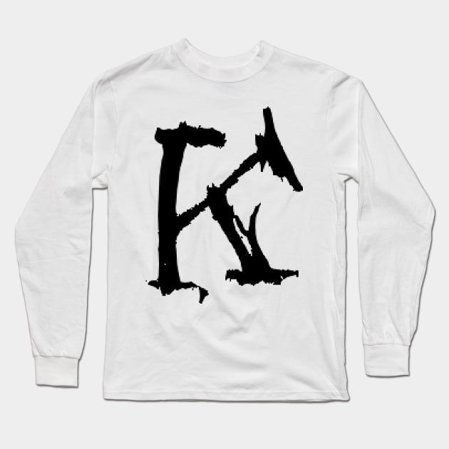 Dark and Gritty Letter K from the Alphabet Long Sleeve T-Shirt by MacSquiddles
